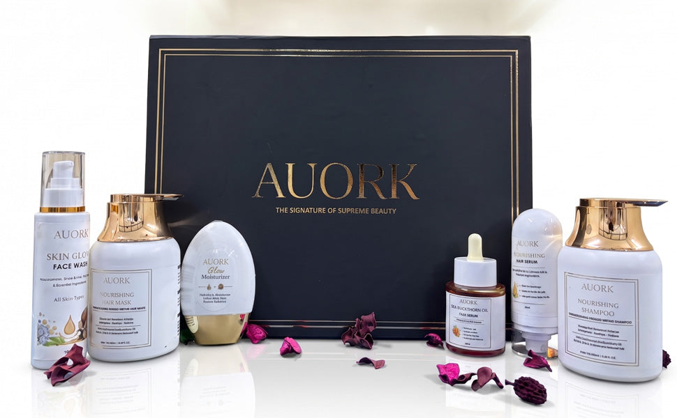 AUORK Complete Hair & Skin Care Kit – Face & Hair Essentials for Radiant Skin & Healthy Hair