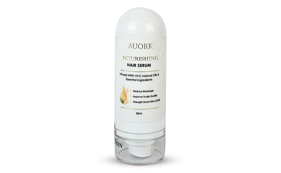 Auork Nourishing Hair Serum | With Vitamin E, Natural Oils & Sea Buckthorn | Reduces Breakage, Improves Scalp Health & Adds Shine (50ml)